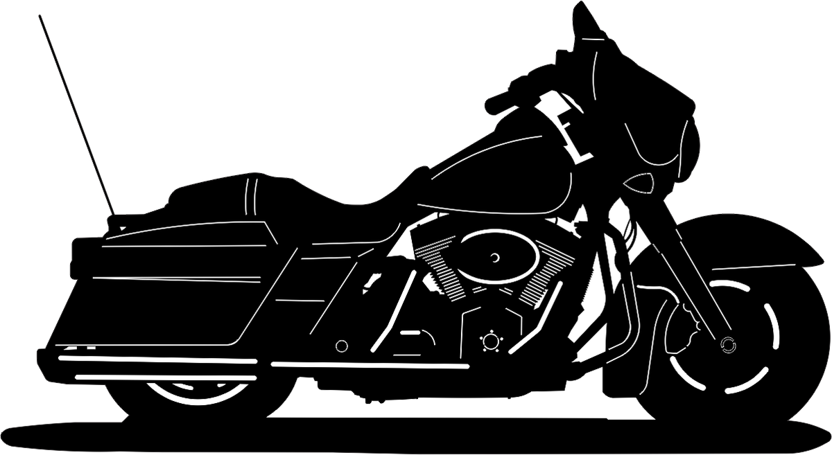Classic Motorcycle Silhouette PNG