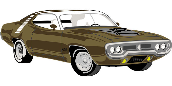 Classic Muscle Car Illustration PNG