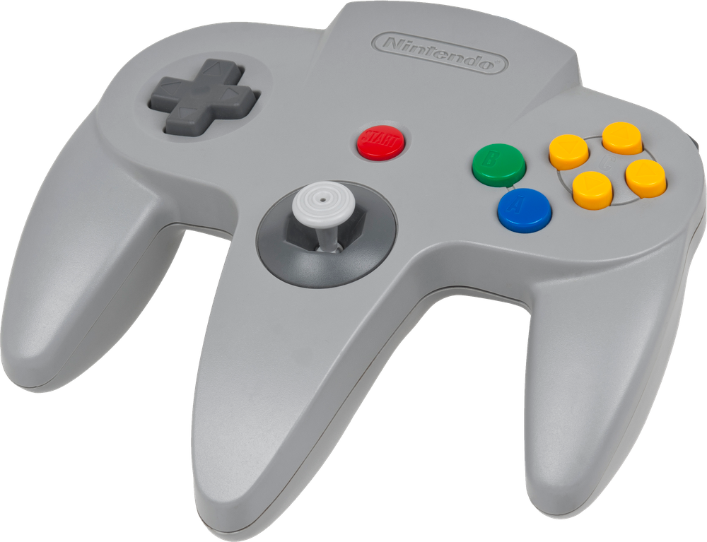 Classic Nintendo64 Controller Gray PNG