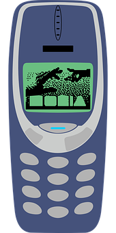 Classic Nokia Phone With Snake Game PNG