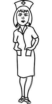 Classic Nurse Cartoon Illustration PNG