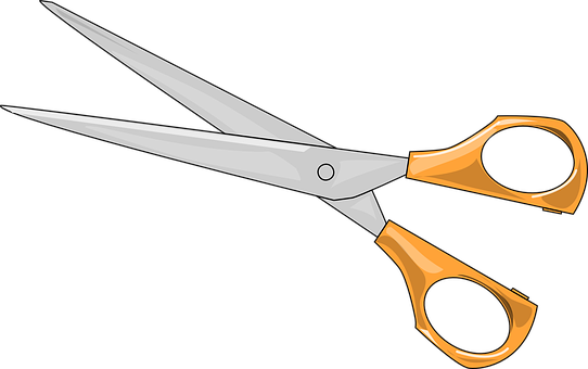 Classic Orange Handled Scissors PNG