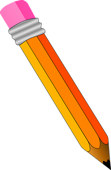 Classic Orange Pencil Illustration PNG