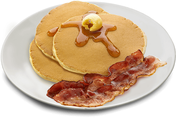 Classic Pancakesand Bacon Breakfast PNG