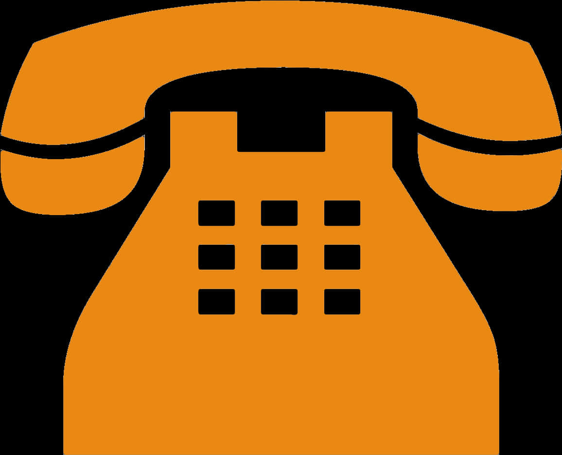 Orange Classic Phone Icon PNG