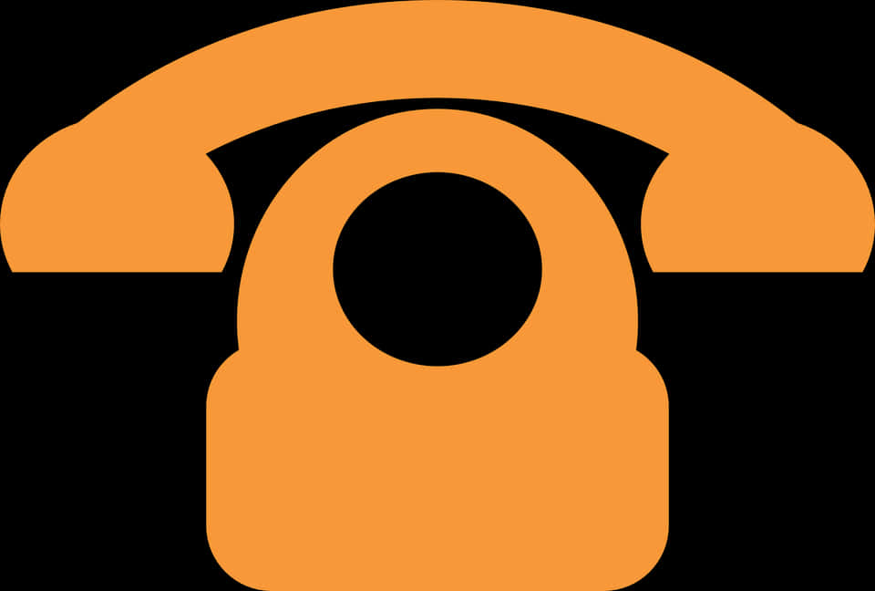Classic Phone Icon Orange Black Background PNG