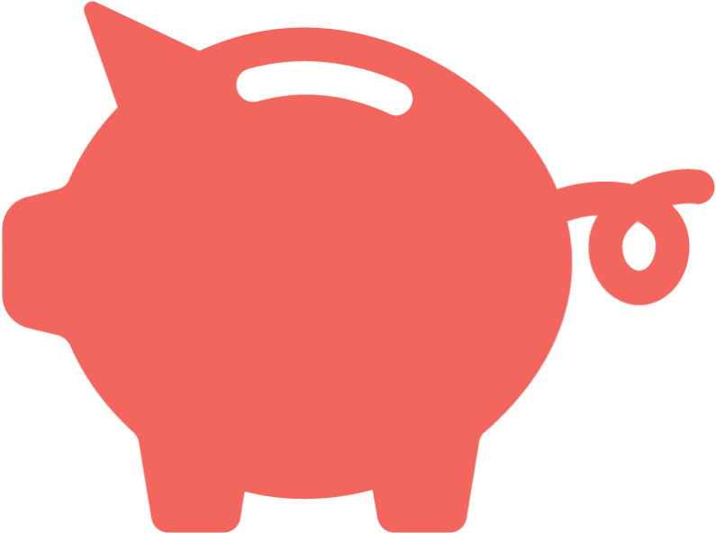 Classic Pink Piggy Bank Icon PNG