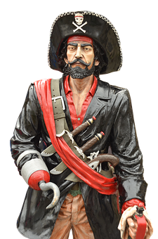Classic Pirate Figure Sculpture PNG