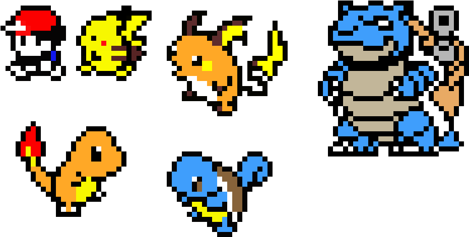 Classic Pokemon Pixel Art Collection PNG