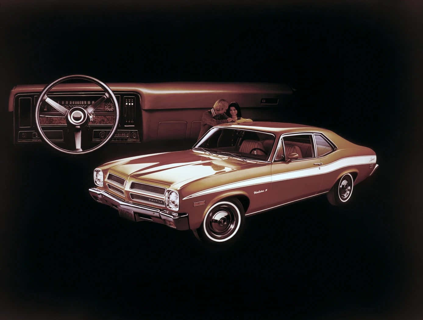 Classic Pontiac Ventura In Vivid Red Wallpaper