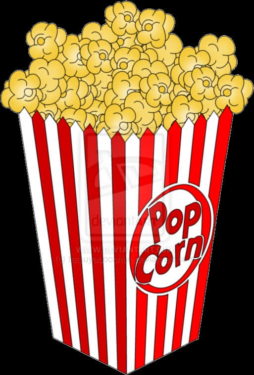 Classic Popcorn Box Clipart PNG