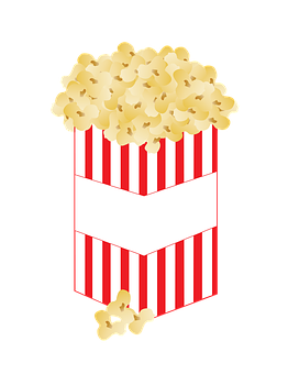 Classic Popcorn Box Illustration PNG