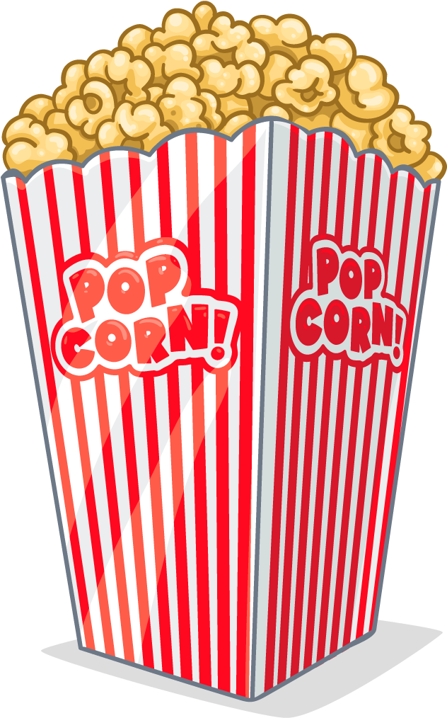 Classic Popcorn Box Illustration PNG