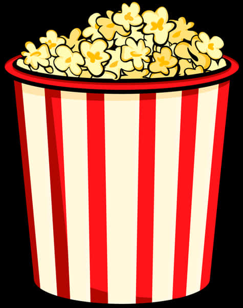 Classic Popcorn Bucket Clipart PNG