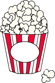 Classic Popcorn Bucket Clipart PNG