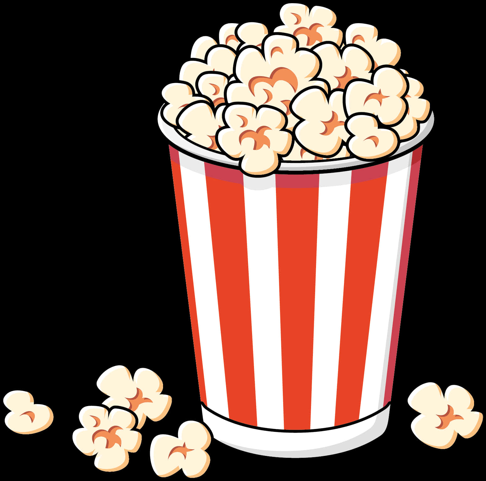 Classic Popcorn Bucket Illustration PNG