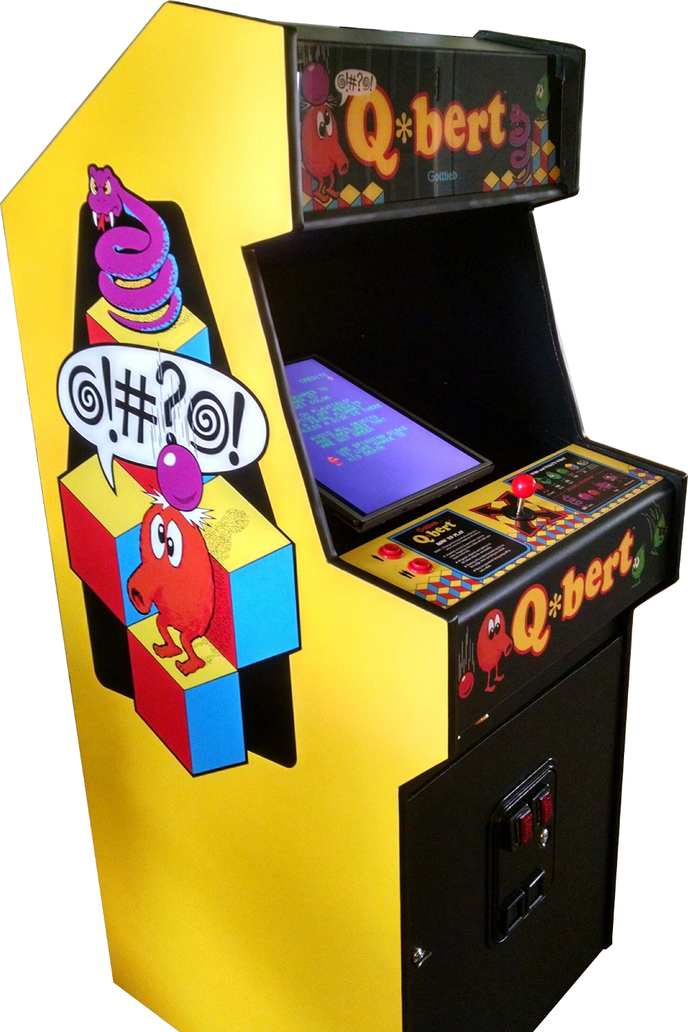 Classic Qbert Arcade Machine PNG