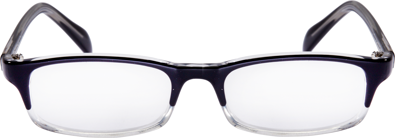 Classic Rectangular Eyeglasses Transparent Background PNG