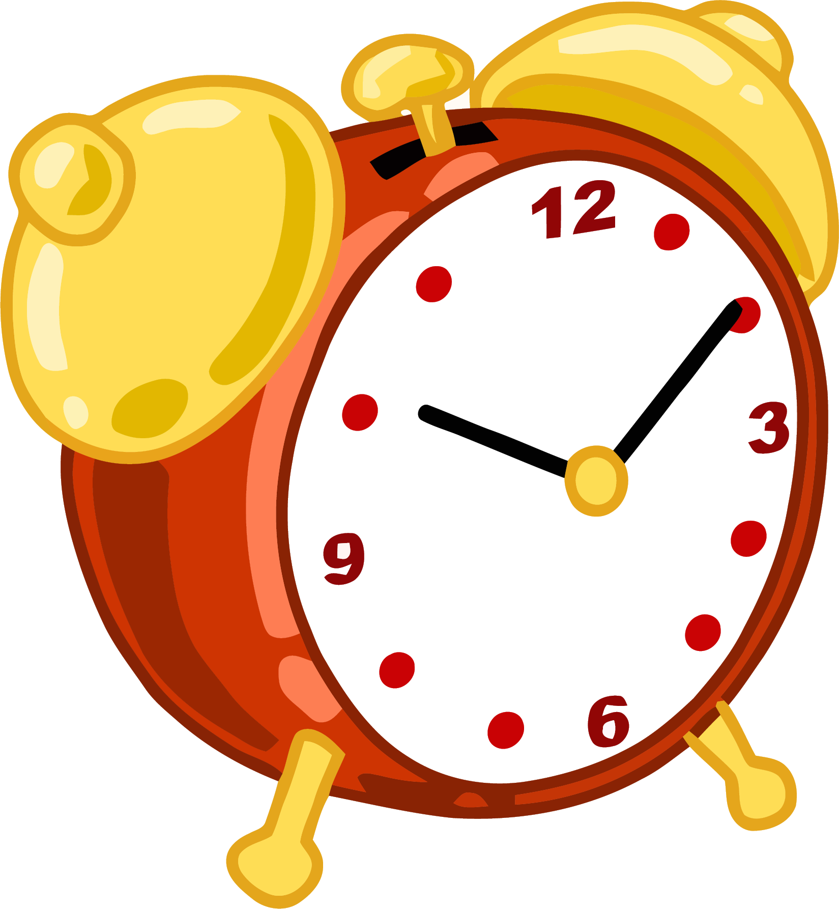 Classic Red Alarm Clock Illustration PNG