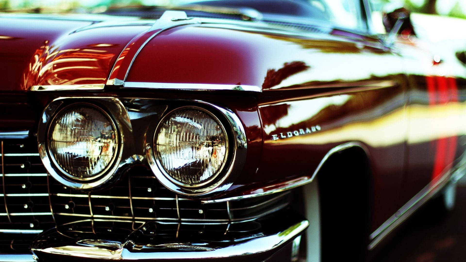 Cadillac Eldorado Rosso Classico Sfondo