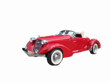Classic Red Convertible Vintage Car PNG