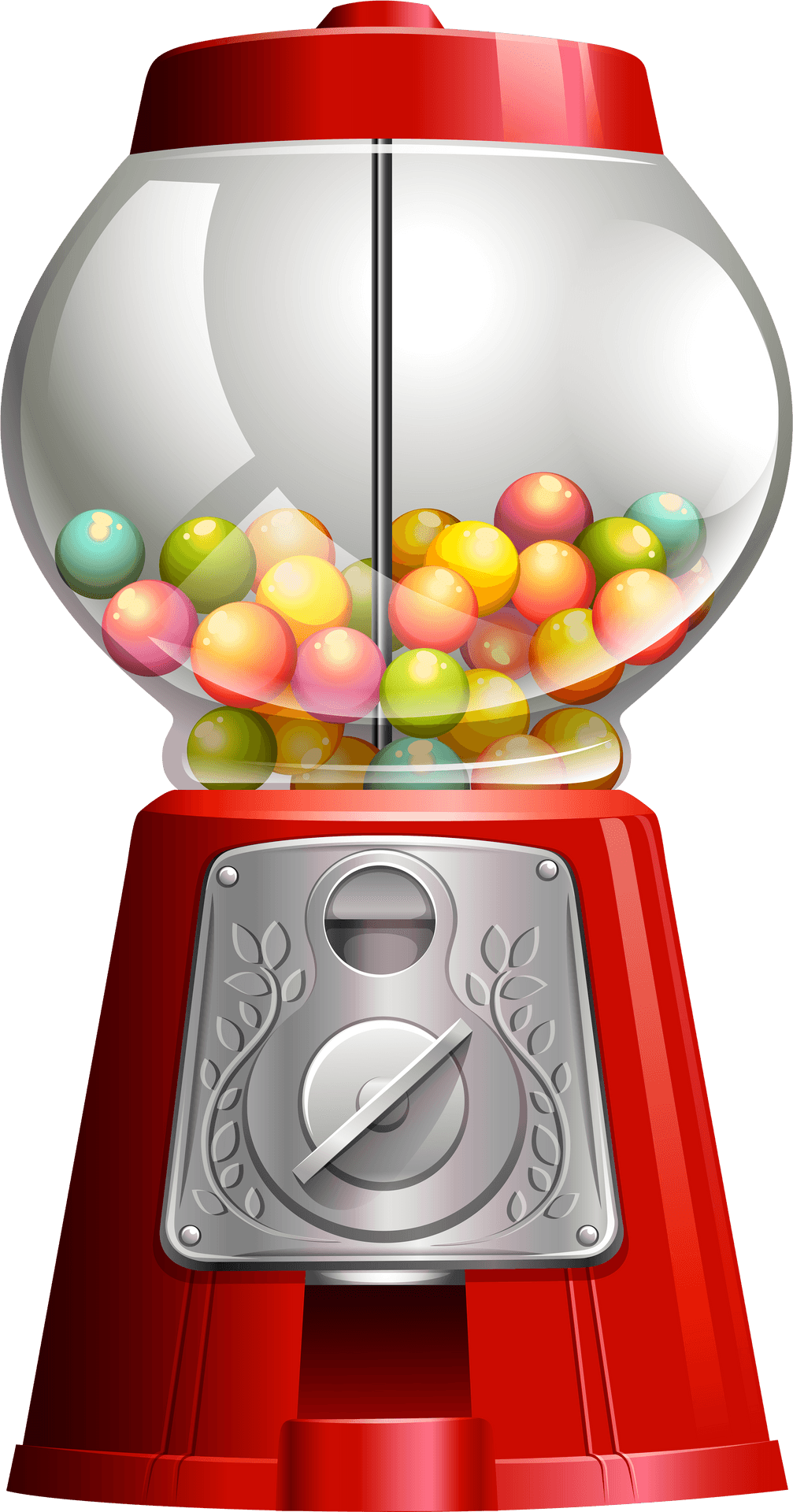 Classic Red Gumball Machine PNG