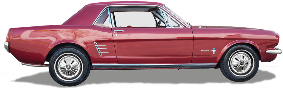 Classic Red Mustang Coupe PNG