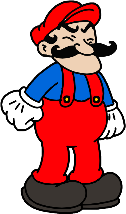 Classic Red Overalls Character PNG