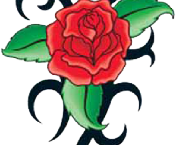 Classic Red Rose Tattoo Design PNG