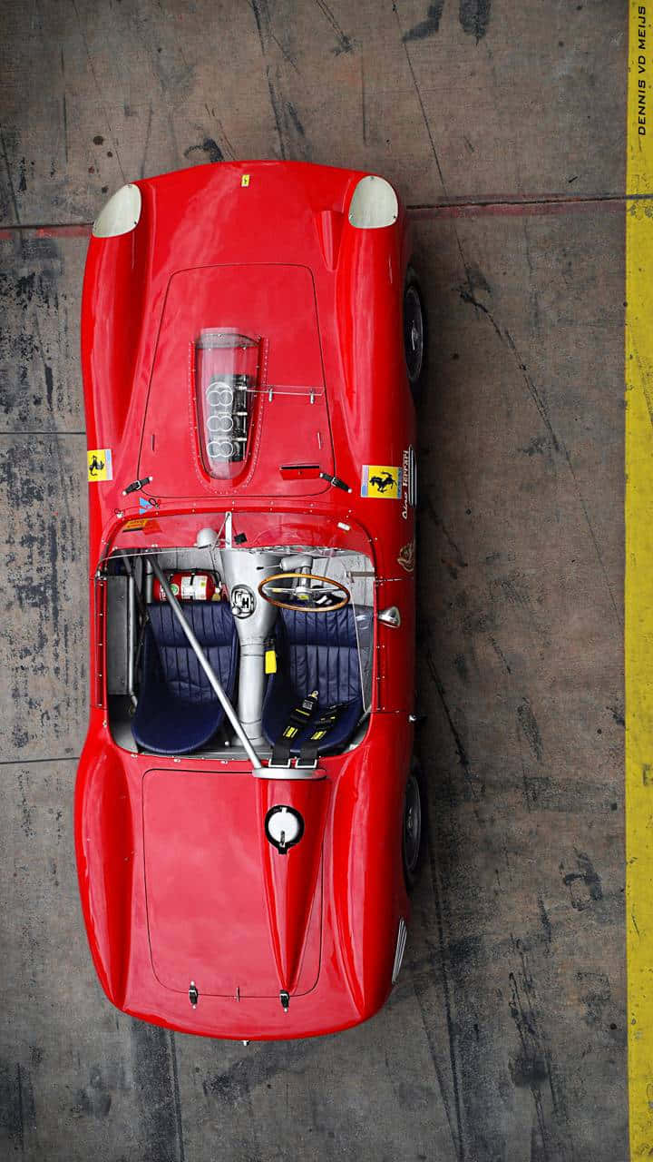 Classic Red Sports Car Top View Wallpaper