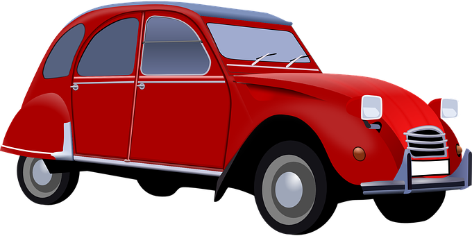 Classic Red Vintage Car Illustration PNG