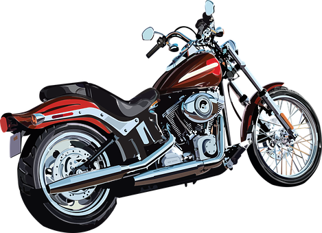 Classic Redand Black Motorcycle Illustration PNG