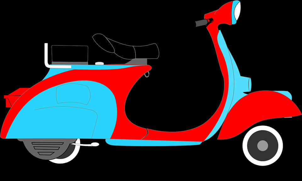 Classic Redand Blue Scooter Illustration PNG