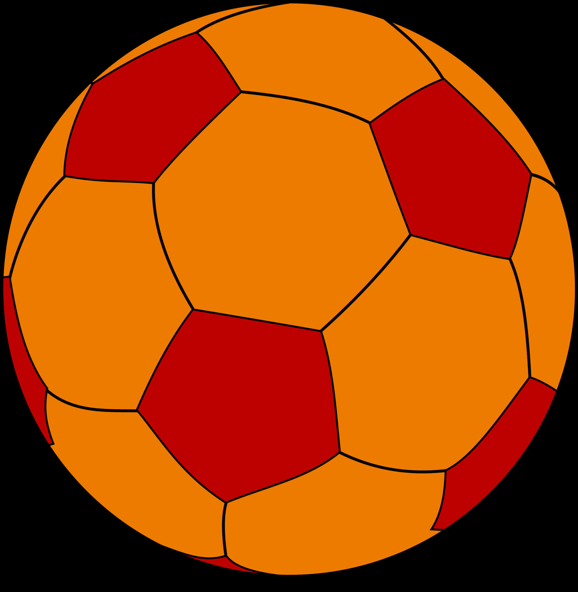 Classic Redand Orange Soccer Ball PNG
