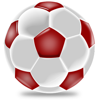 Classic Redand White Soccer Ball PNG