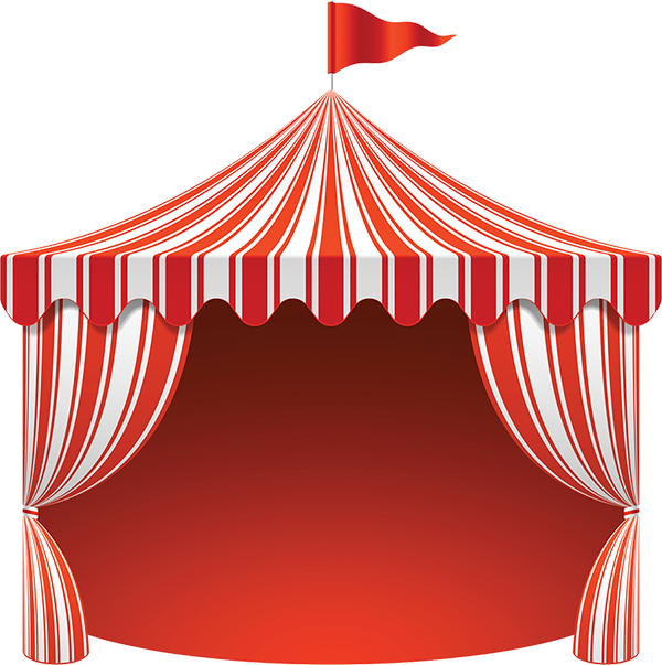 Classic Redand White Striped Circus Tent PNG