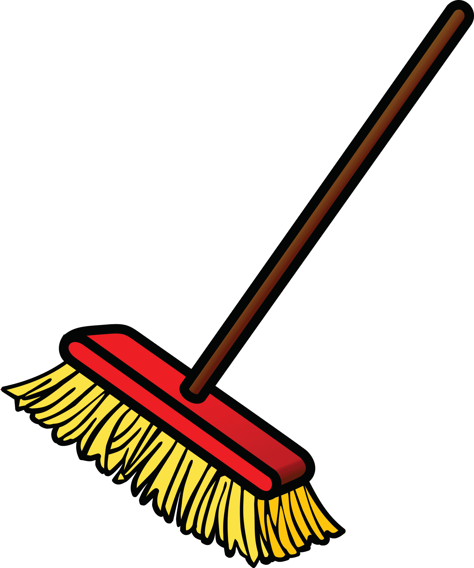 Classic Redand Yellow Broom Illustration PNG