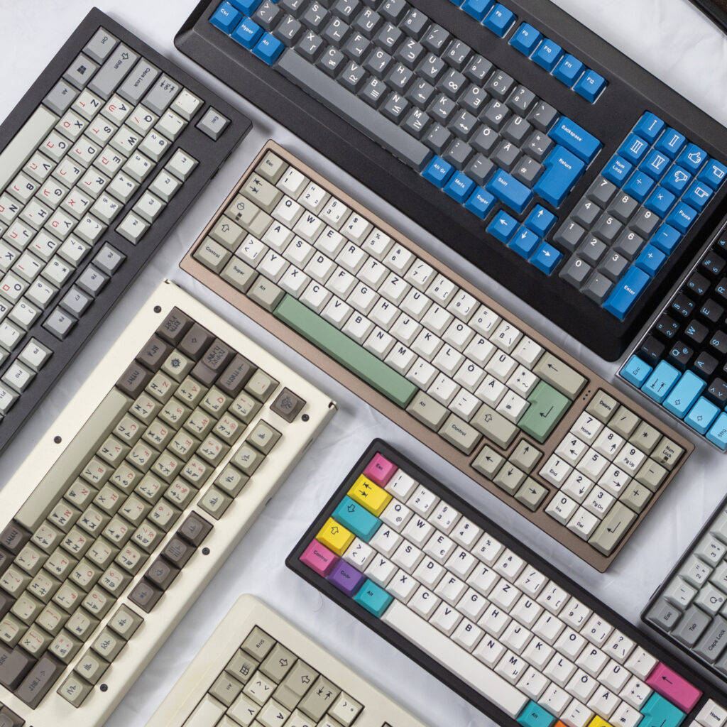 Classic Retro Mechanical Computer Keyboard Background