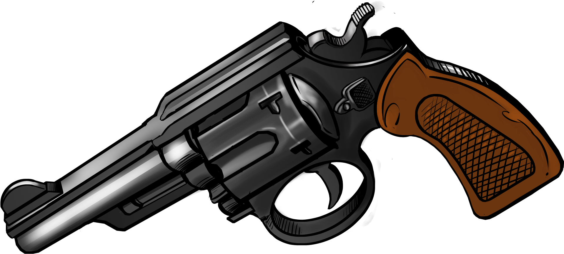 Classic Revolver Illustration PNG