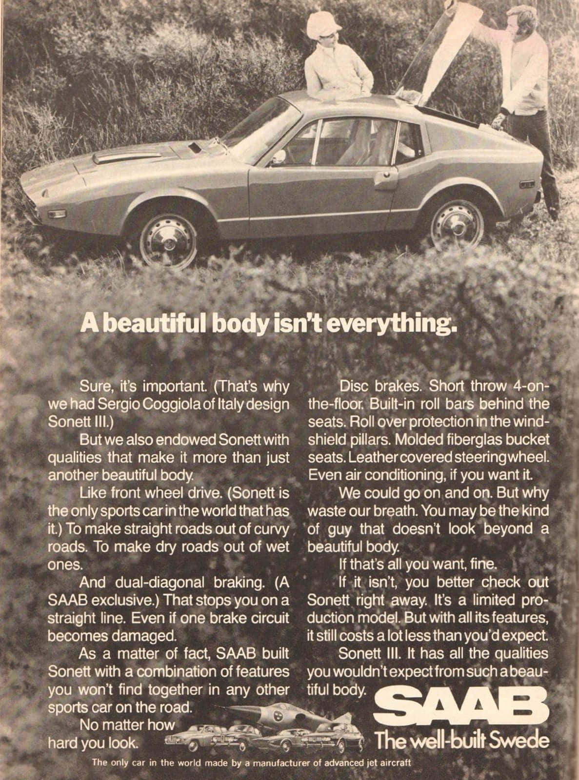Classic Saab Sonett Speeding Down The Highway Wallpaper