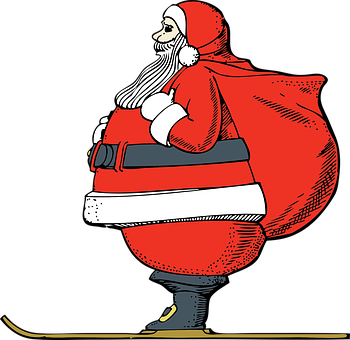 Classic Santa Claus Carrying Gifts Bag Illustration PNG