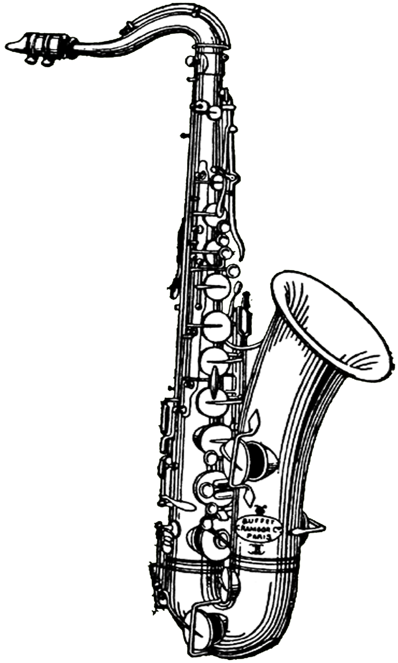 Classic Saxophone Vector Illustration PNG