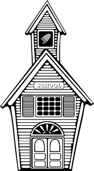Classic Schoolhouse Vector Illustration PNG