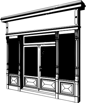 Classic Shopfront Vector Illustration PNG