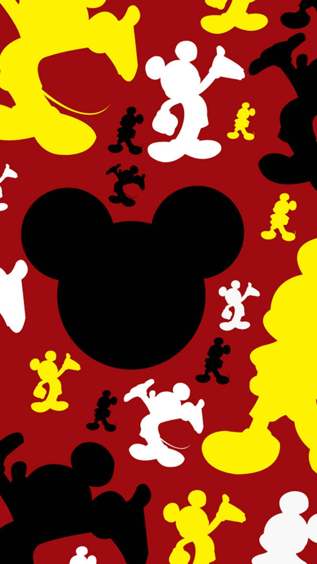 Classic Silhouette Of Mickey Mouse Iphone Wallpaper