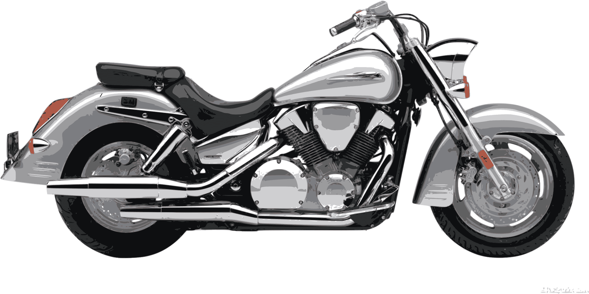 Classic Silver Motorcycle PNG