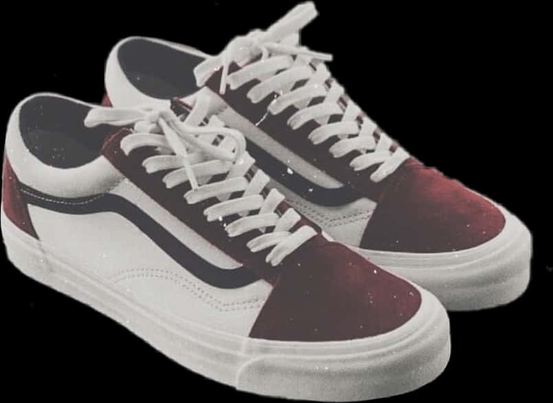 Classic Skate Sneakers Red White PNG
