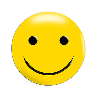 Classic Smiley Face Black Background PNG