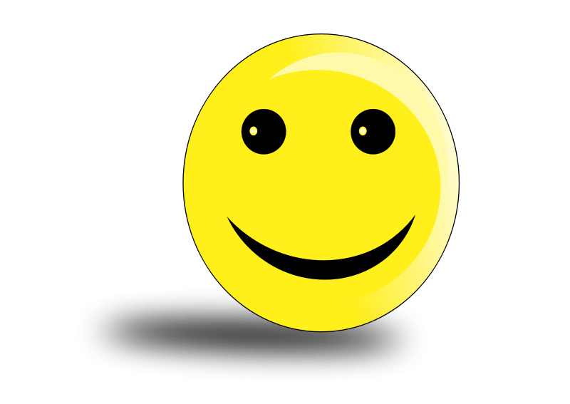Classic Smiley Face Black Background PNG