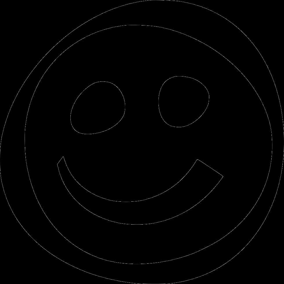 Classic Smiley Face Outline PNG